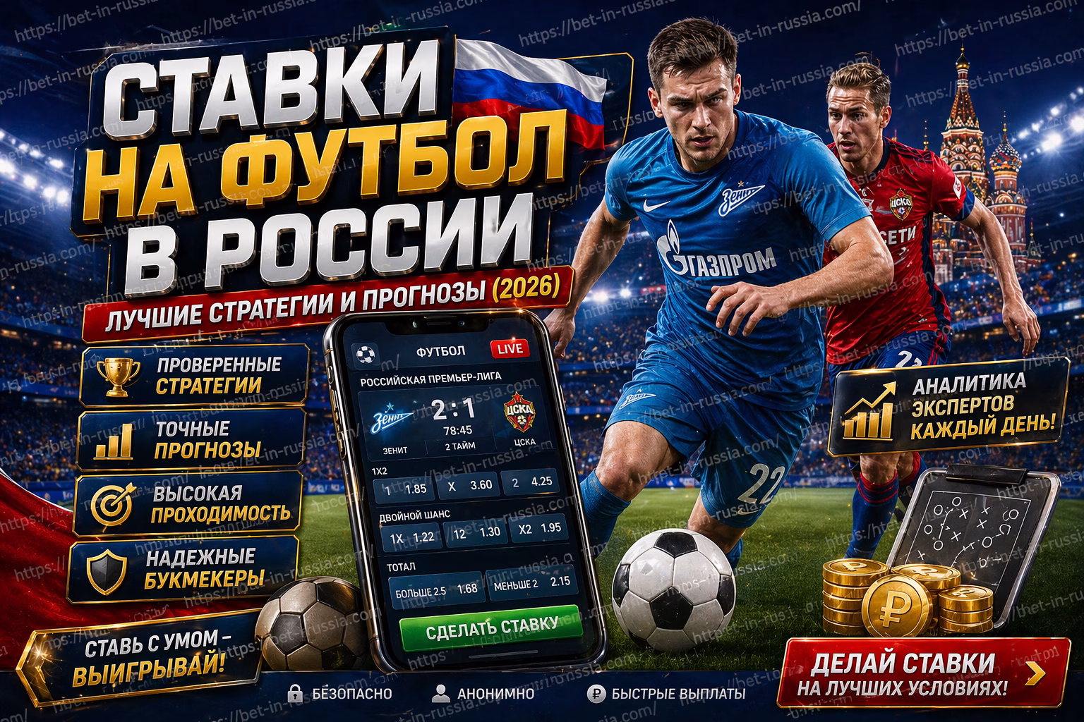 Ставки на футбол в России ⚽ Лучшие стратегии и прогнозы (2026)